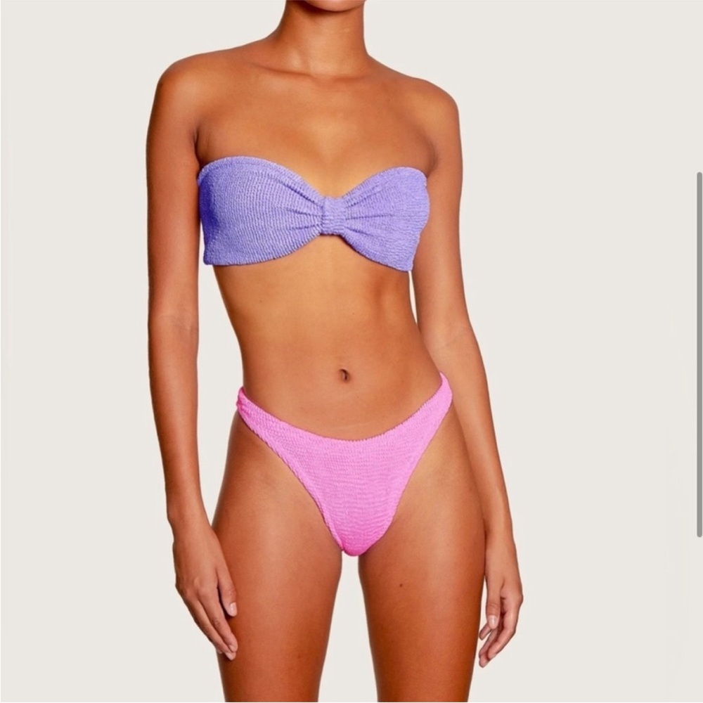 Hunza G Jean Bandeau Bikini in Lilac/Bubblegum / OS 💖 Original crinkle!